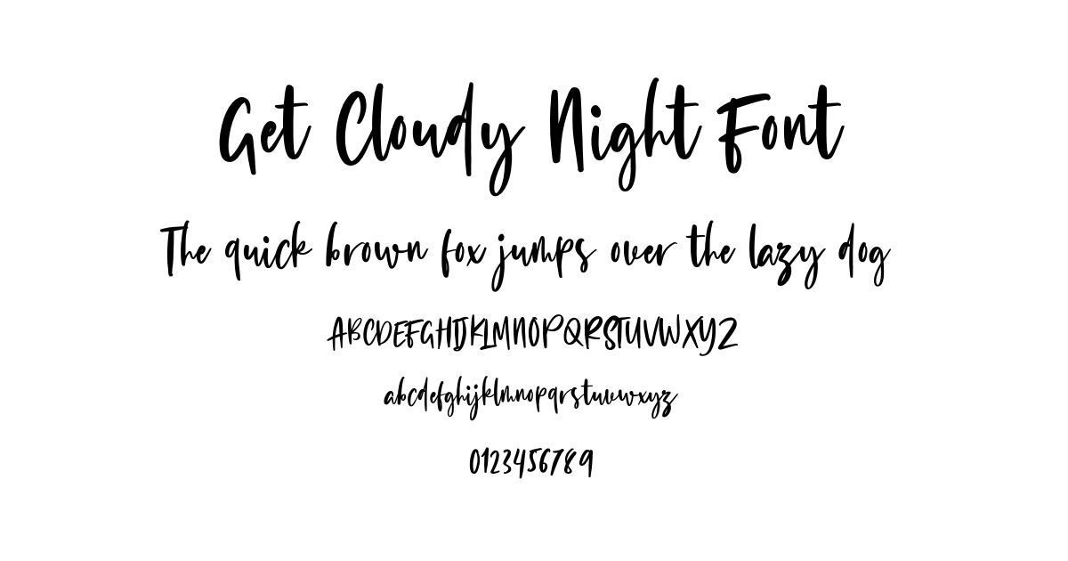 Get Cloudy Night Font font preview