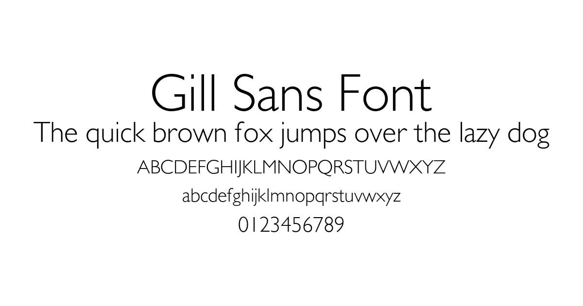 Gill Sans Font font preview