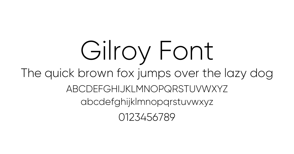 Gilroy Font font preview