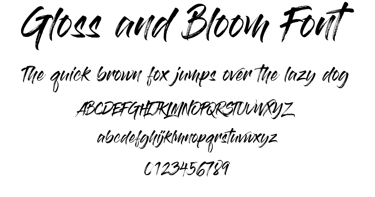 Gloss and Bloom Font preview