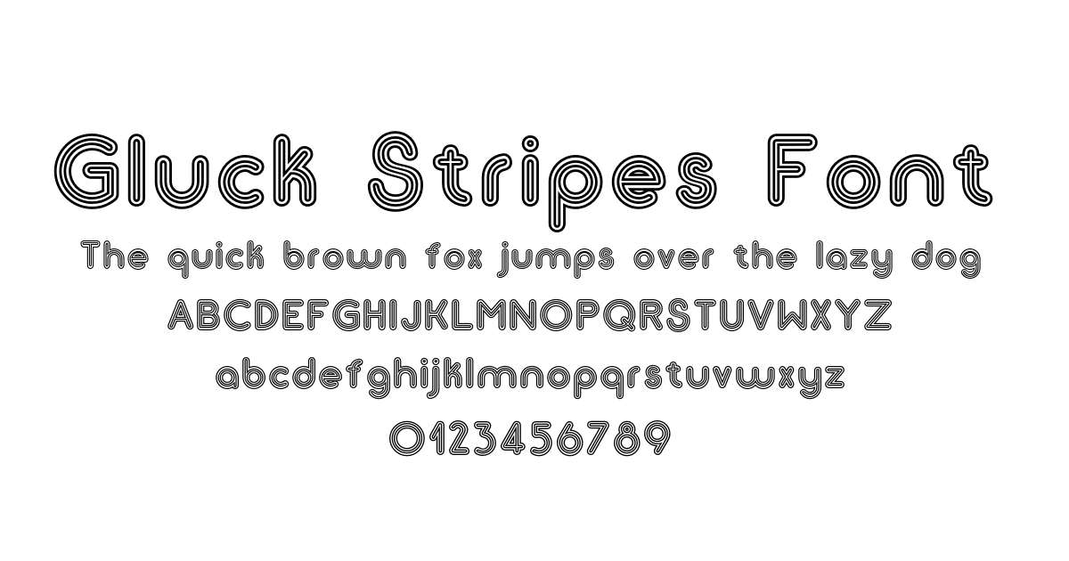 Gluck Stripes Font preview