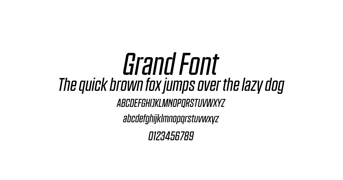 Grand Font preview