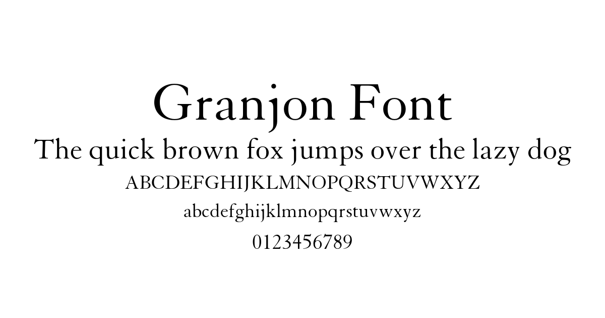 Granjon Font font preview