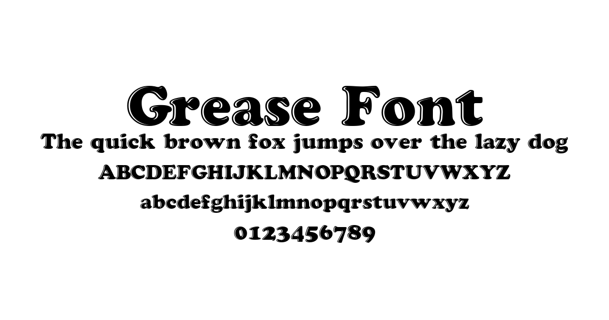 Grease Font preview