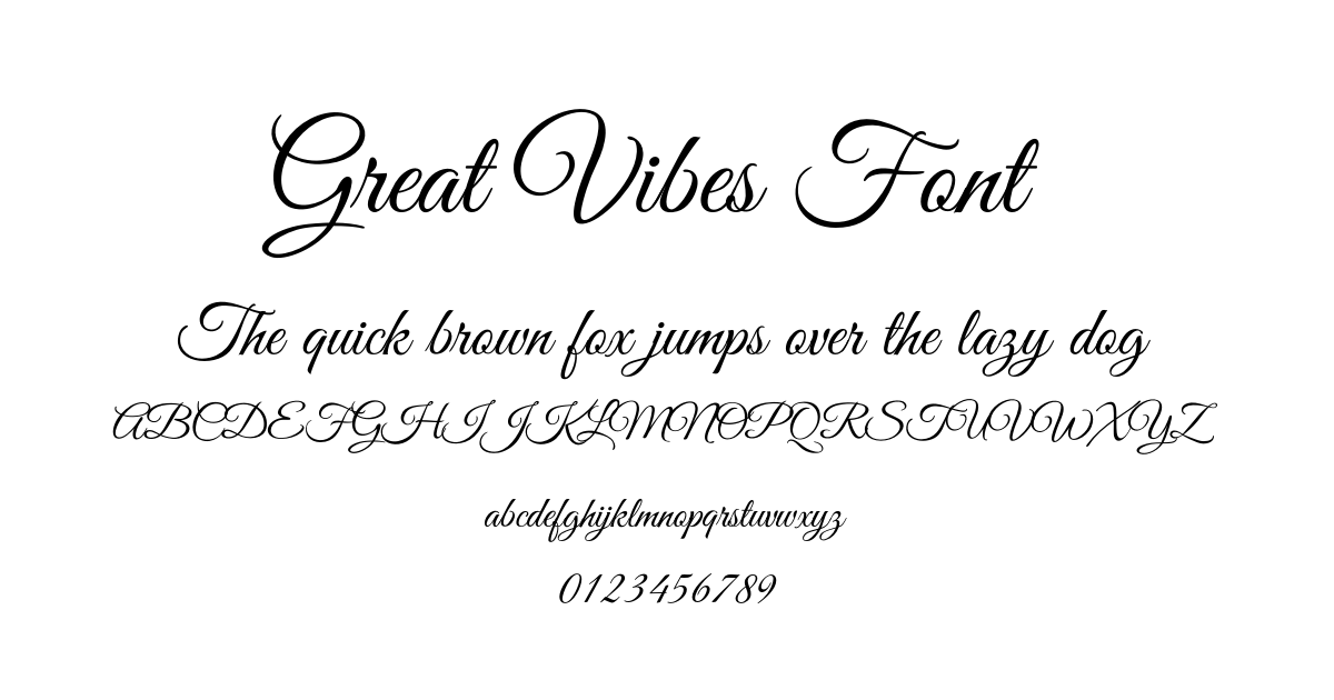 Great Vibes Font font preview