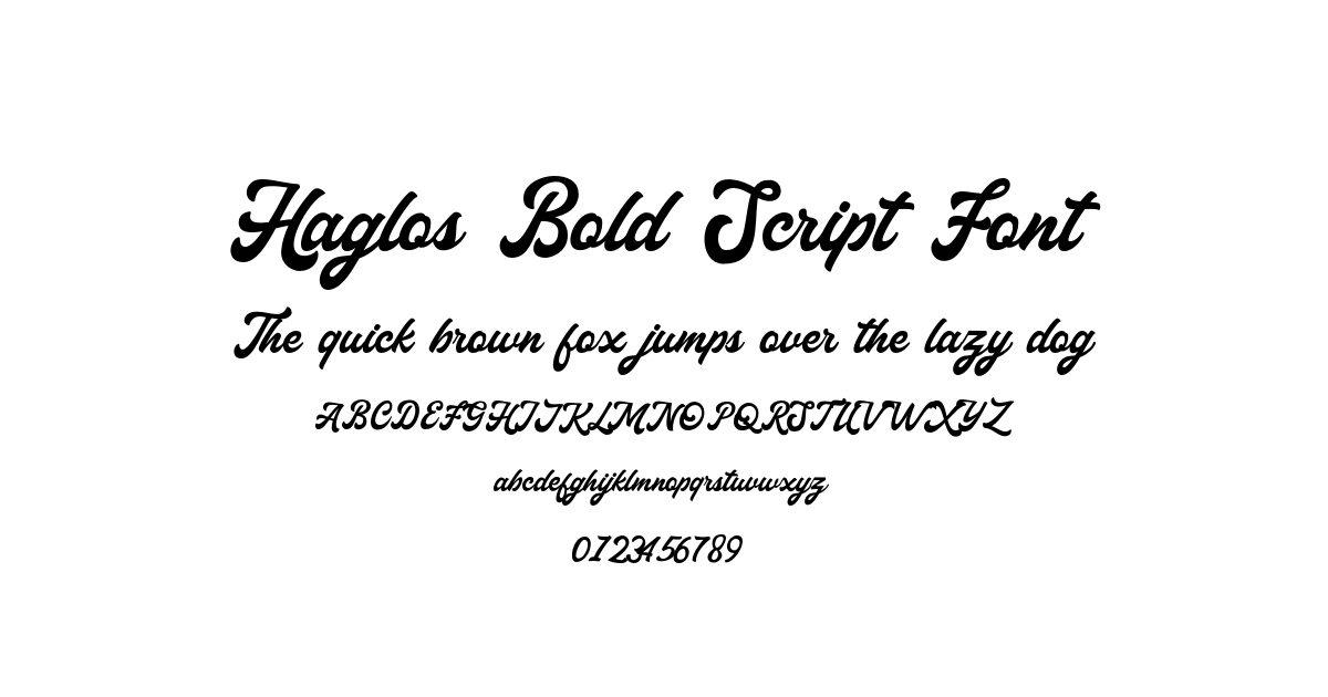 Haglos Bold Script Font font preview