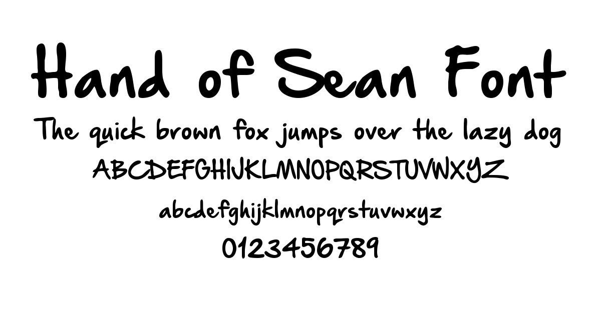 Hand of Sean Font font preview