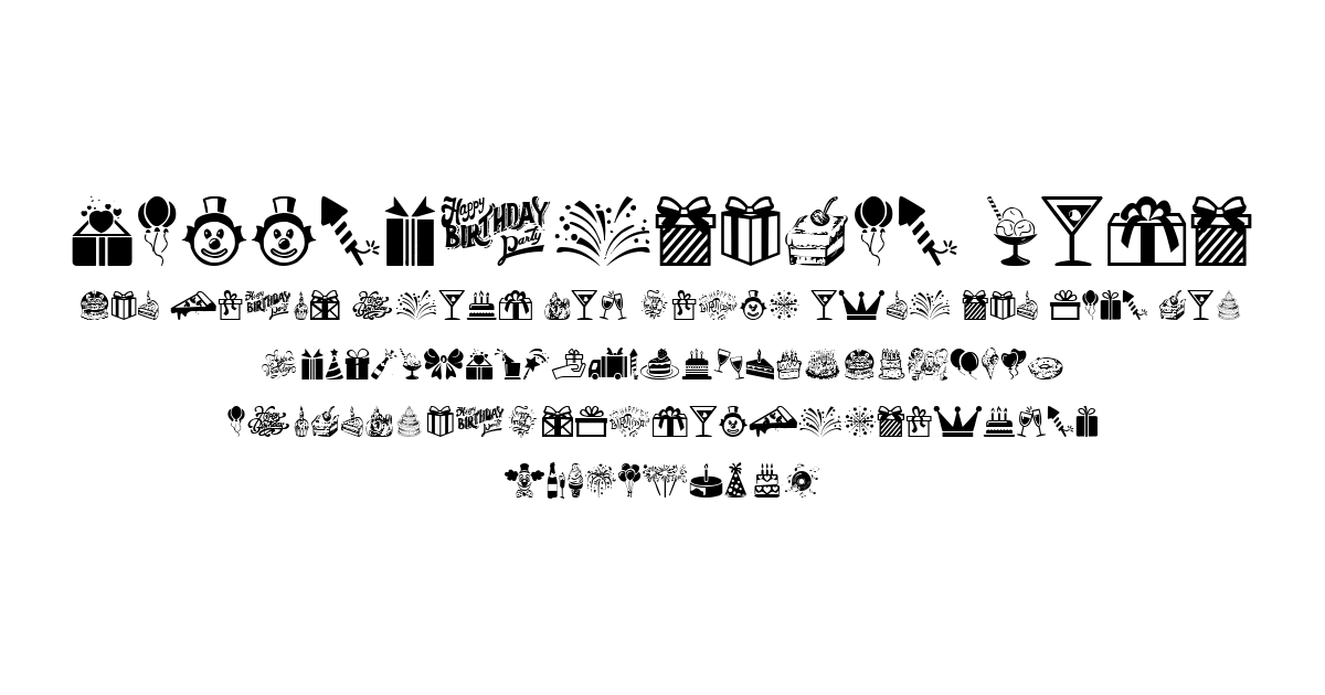 HappyBirthday Font preview