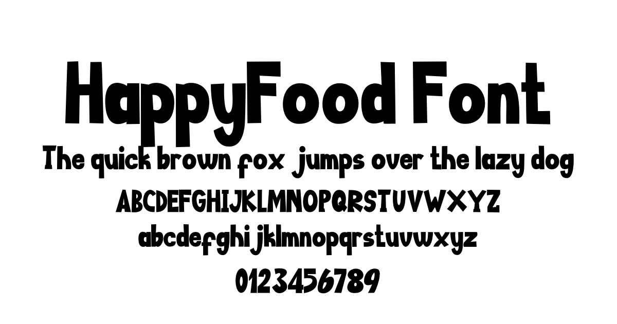HappyFood Font preview