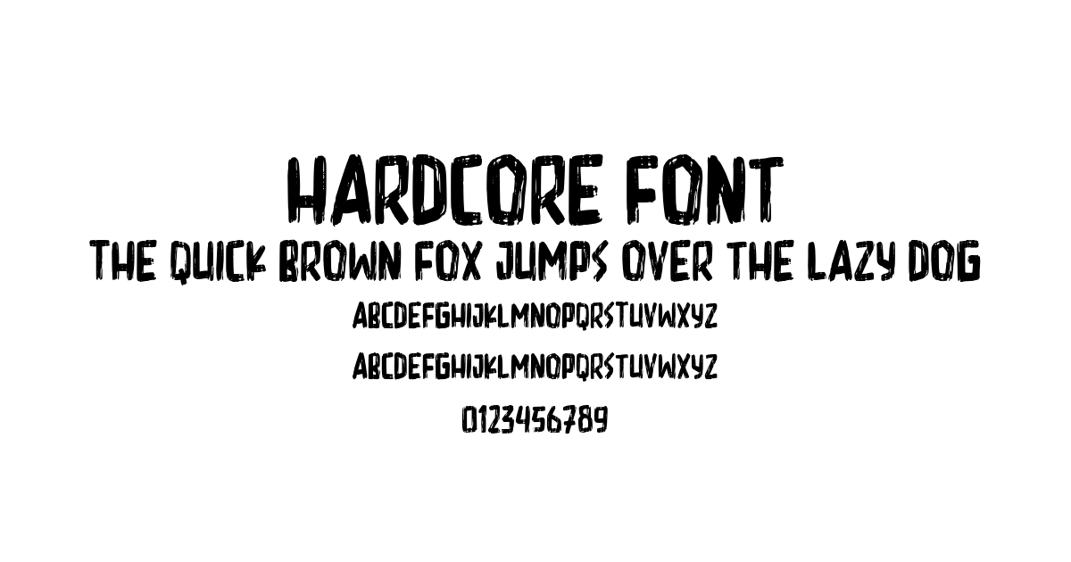 Hardcore Font preview