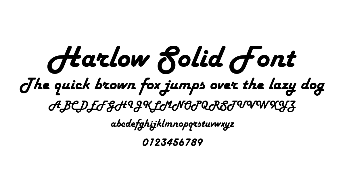 Harlow Solid Font font preview