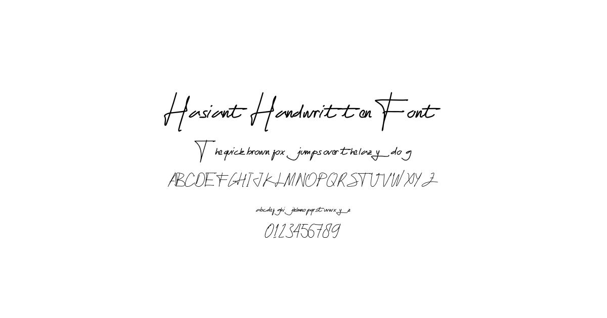 Hasiant Handwritten Font font preview
