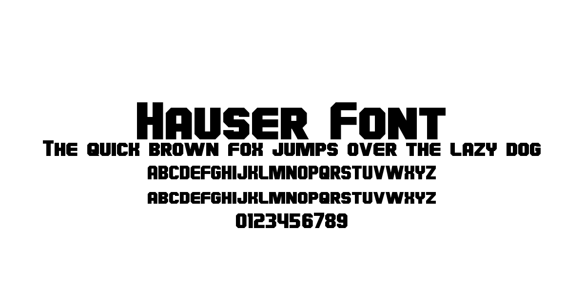 Hauser Font font preview