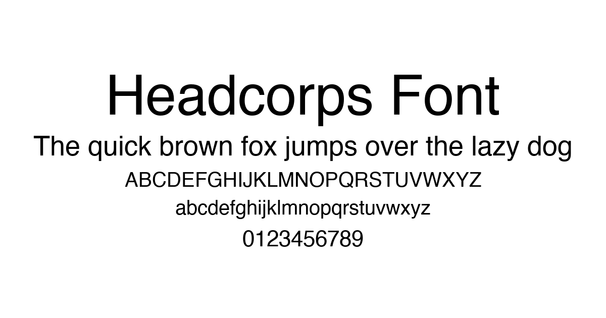 Headcorps Font font preview