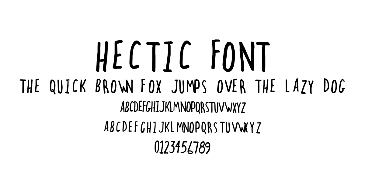 hectic Font font preview