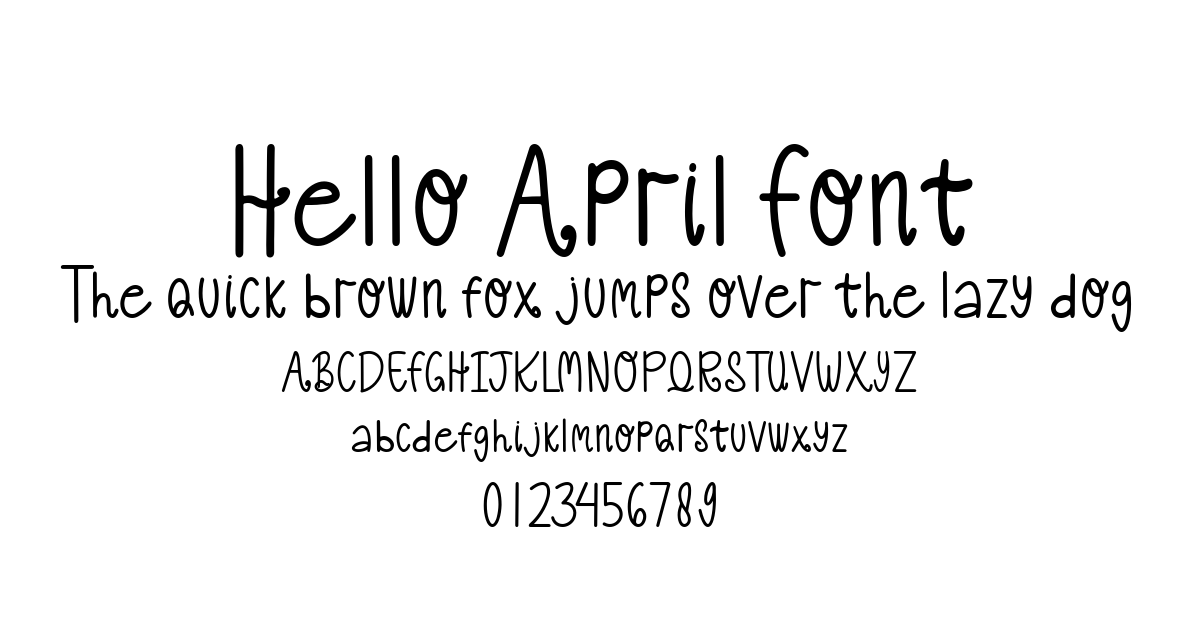Hello April Font preview