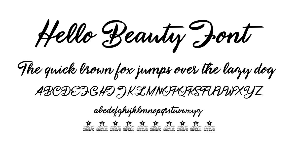 Hello Beauty Font font preview