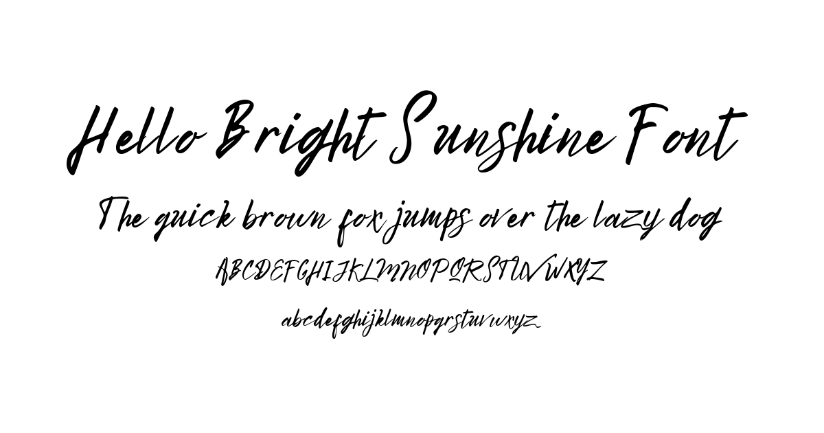 Hello Bright Sunshine Font preview