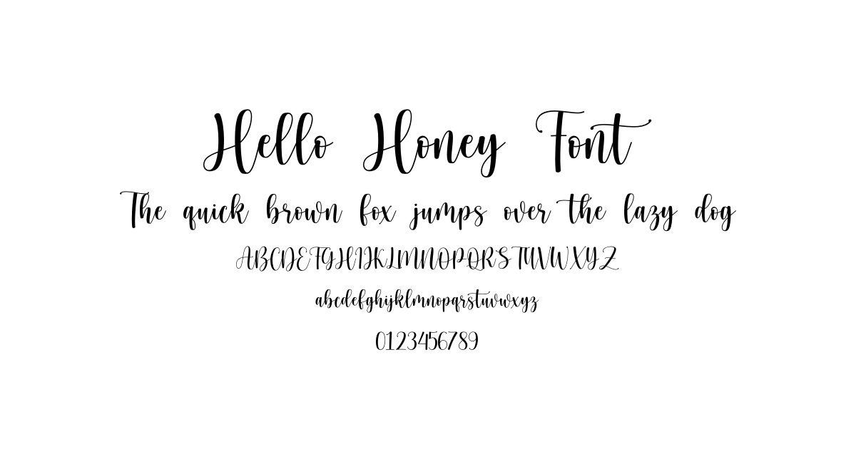 Hello Honey Font font preview