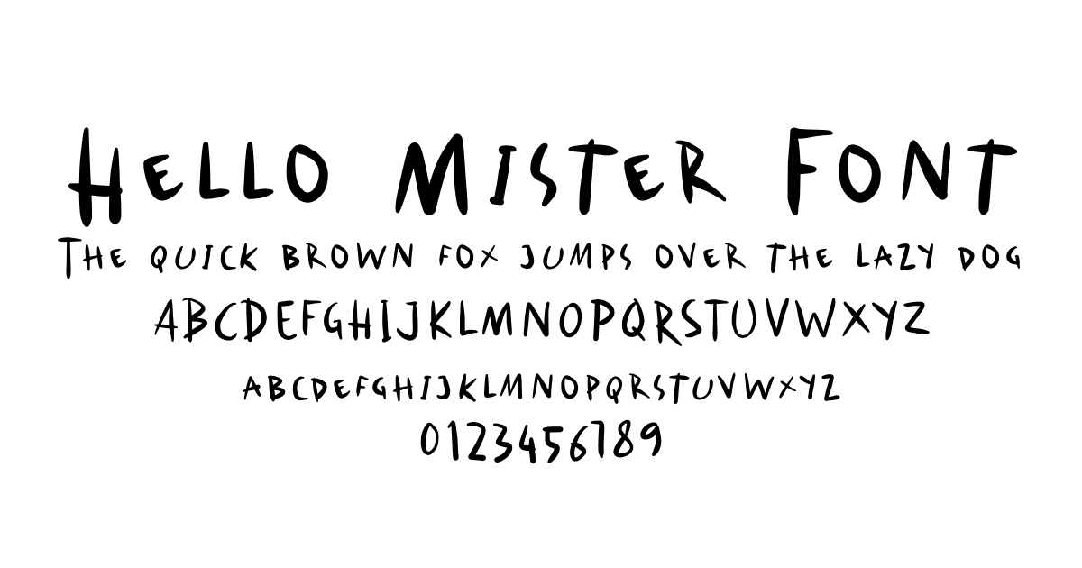 Hello Mister Font preview