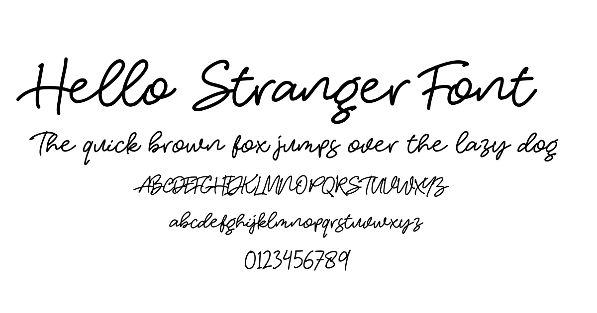 Hello Stranger Font preview
