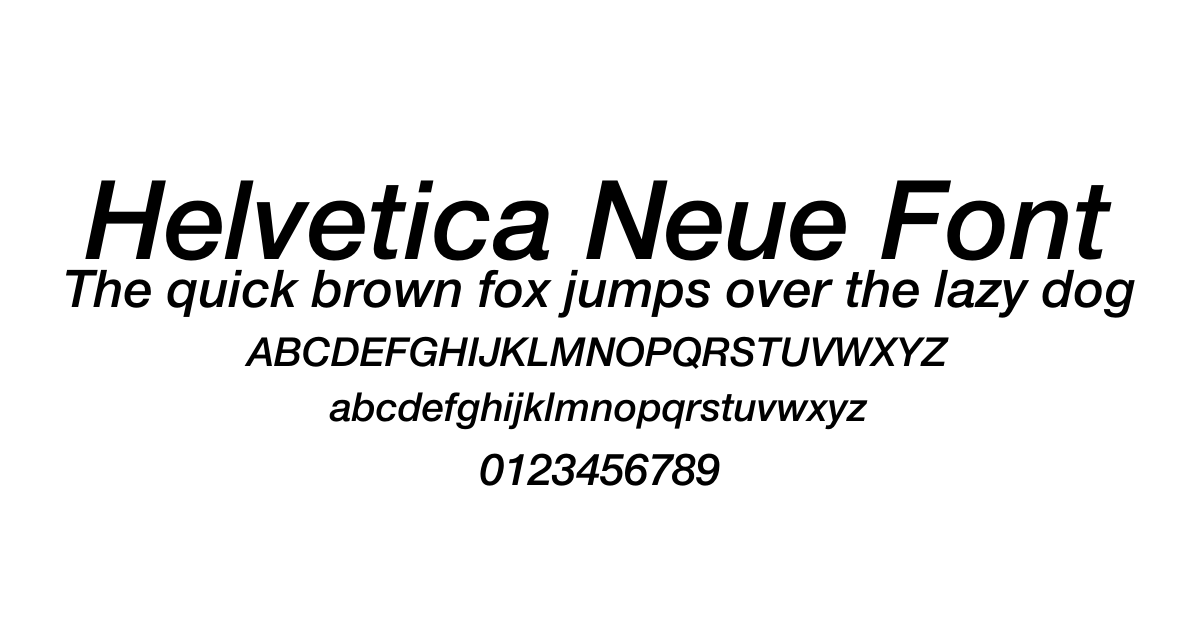 Helvetica Neue Font font preview