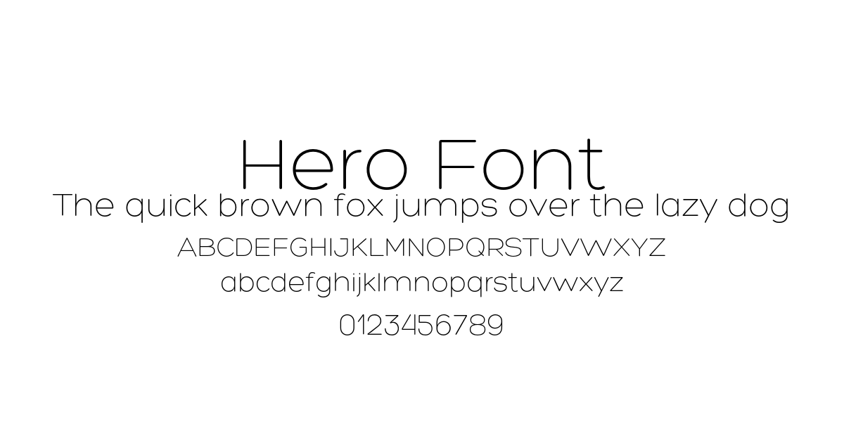 Hero Font font preview
