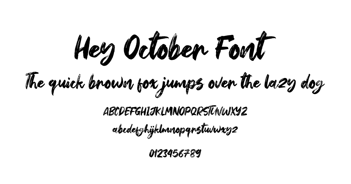 Hey October Font font preview