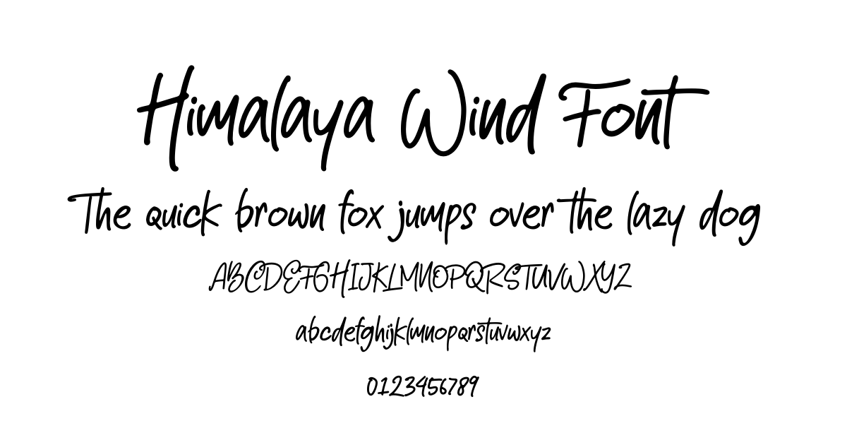 Himalaya Wind Font font preview