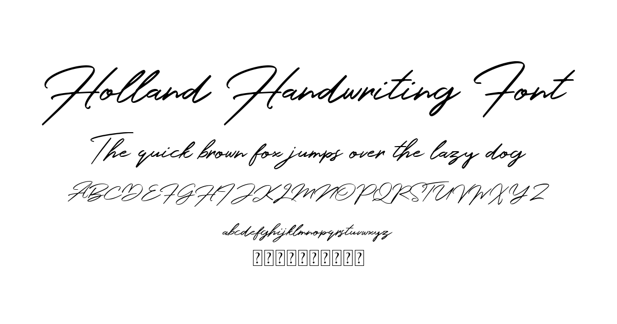 Holland Handwriting Font font preview