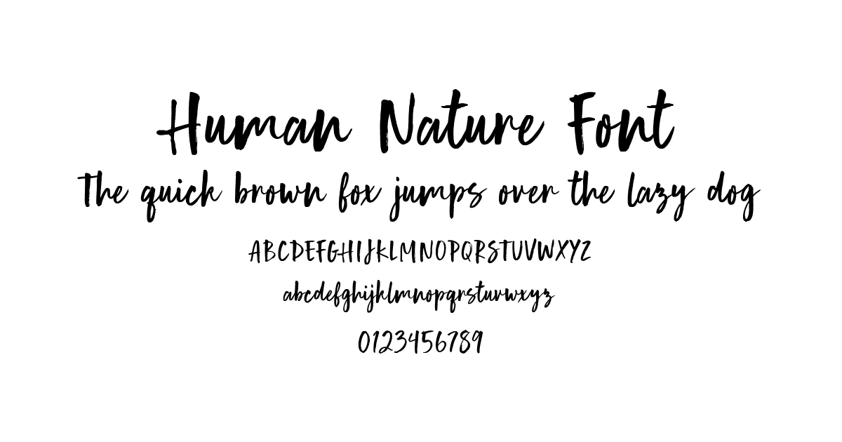 Human Nature Font font preview