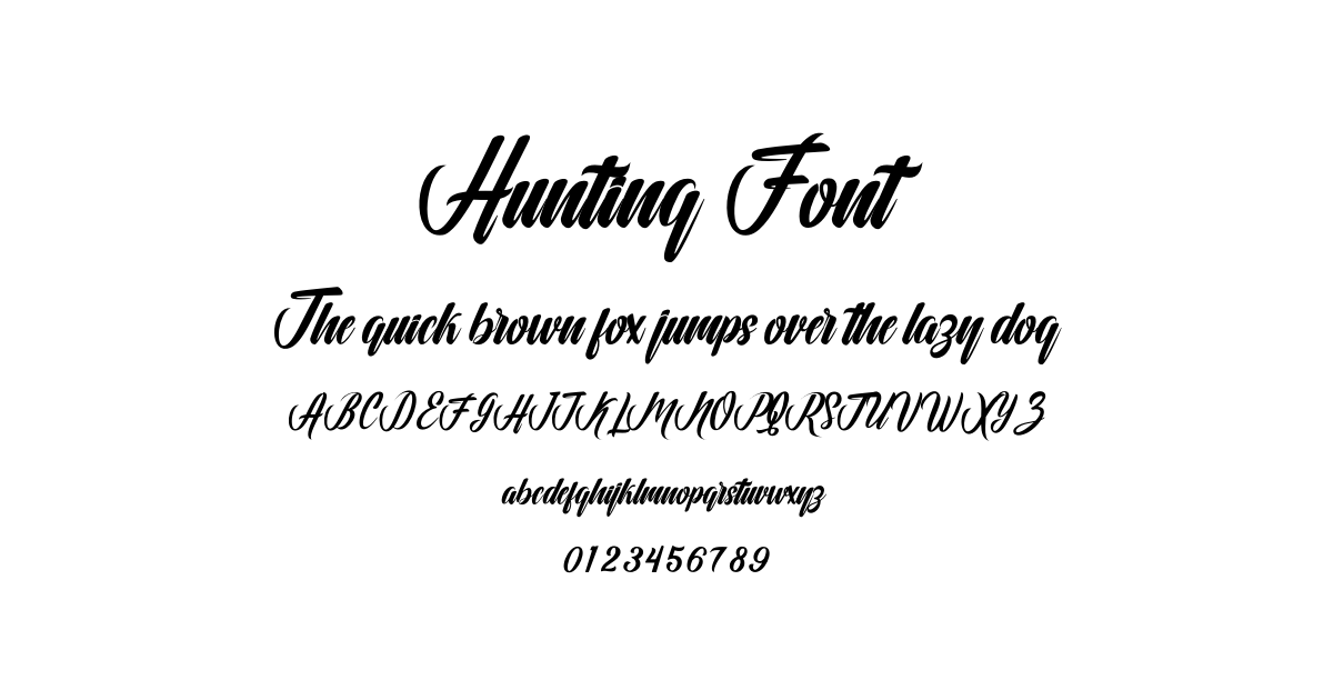 Hunting Font font preview