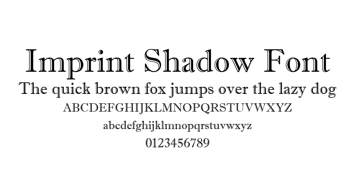 Imprint Shadow Font font preview