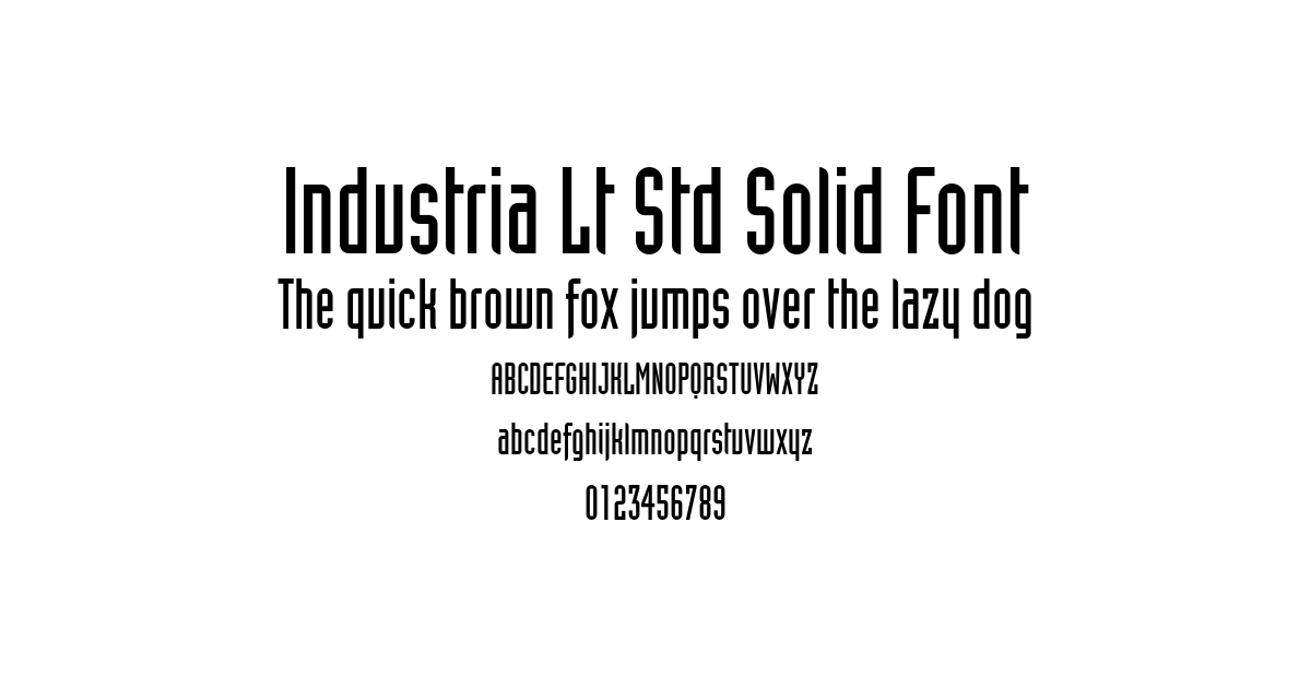 Industria Lt Std Solid Font font preview