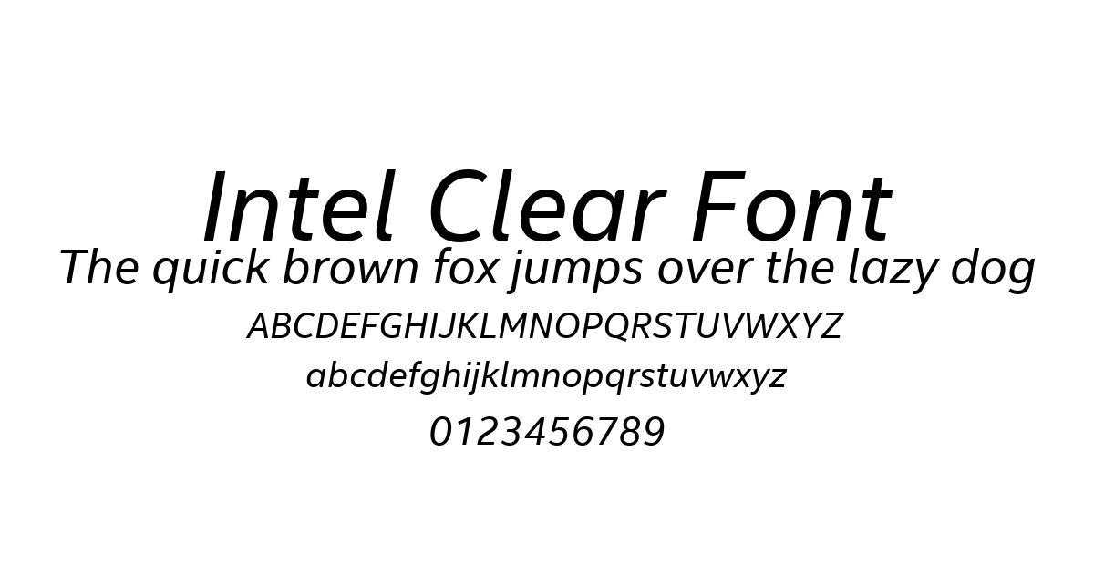 Intel Clear Font font preview
