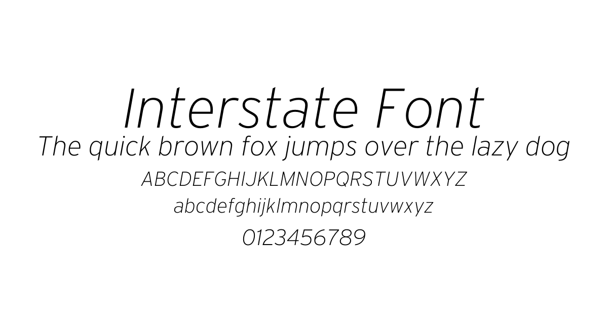 Interstate Font preview