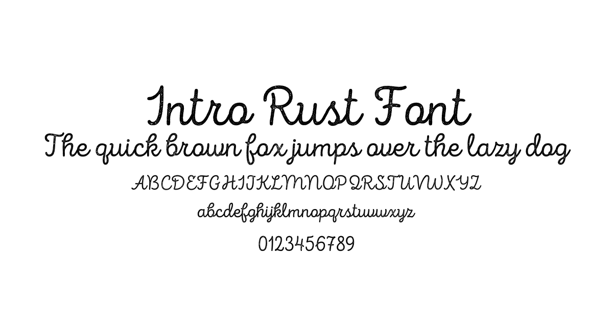 Intro Rust Font preview