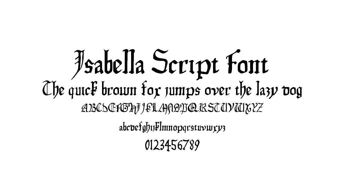 Isabella Script Font font preview