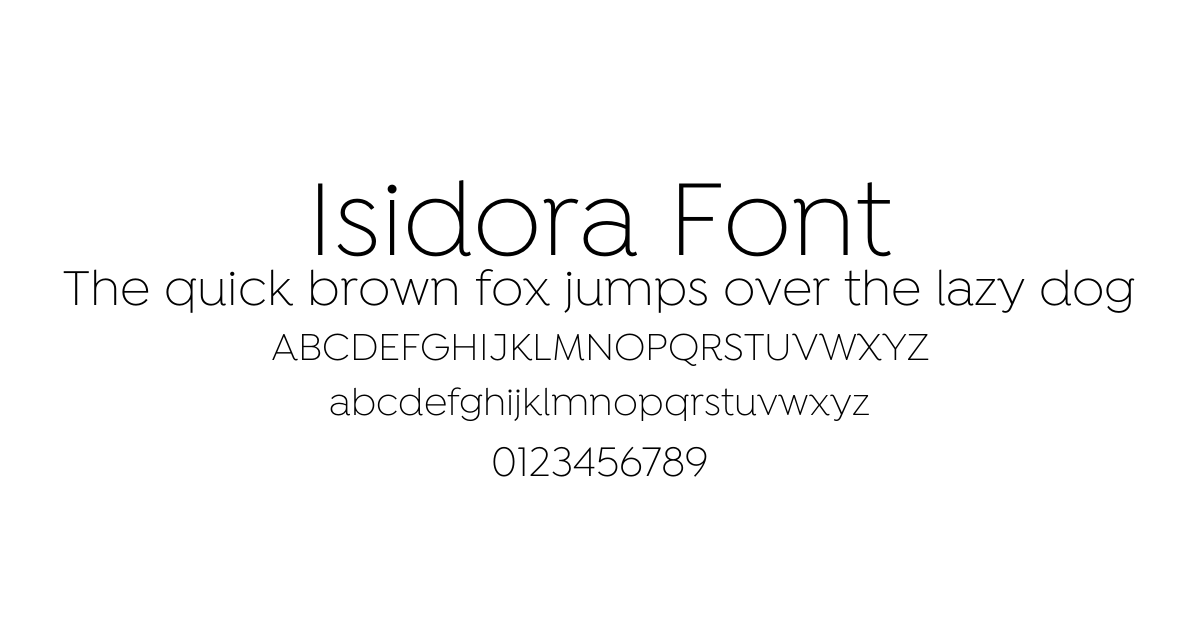 Isidora Font font preview