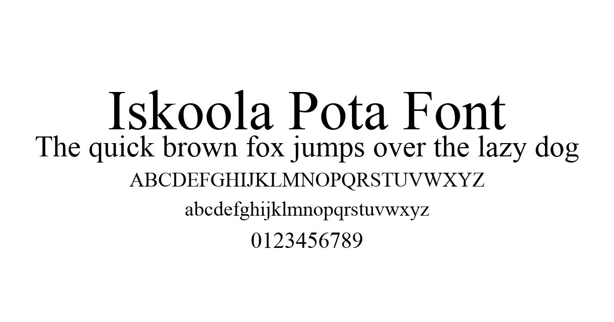 Iskoola Pota Font font preview