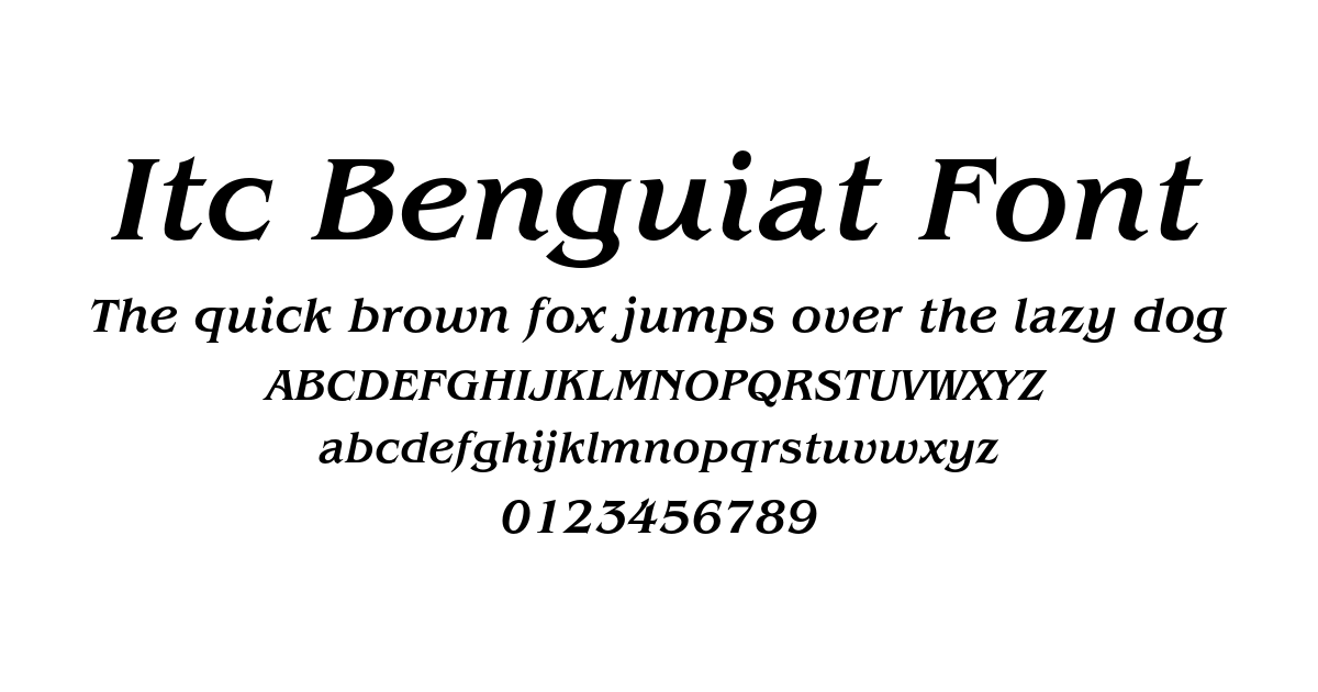 Itc Benguiat Font font preview