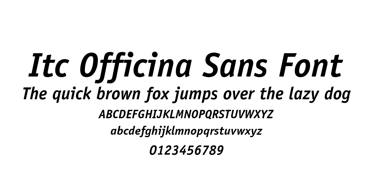 Itc Officina Sans Font preview