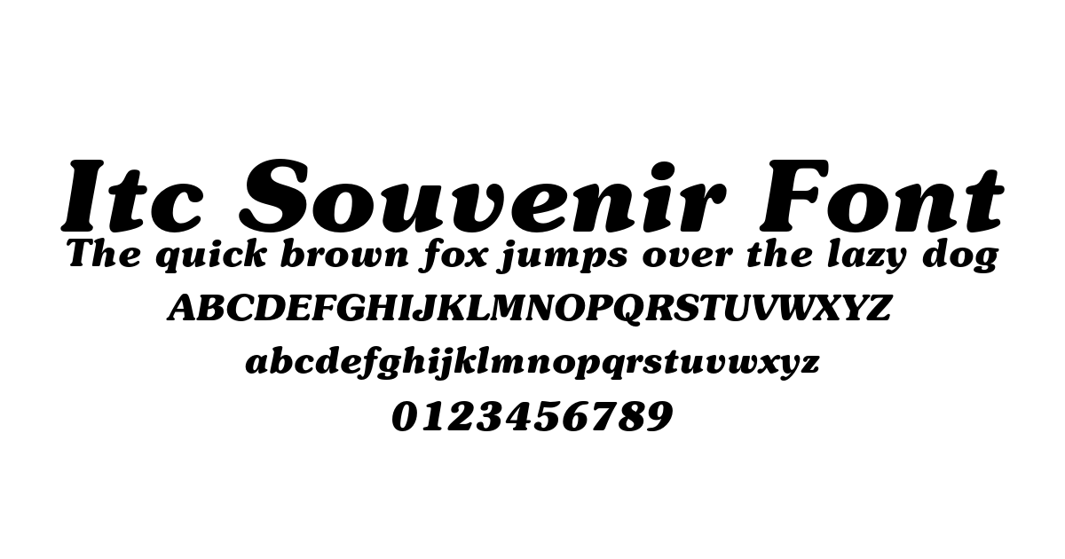 Itc Souvenir Font preview