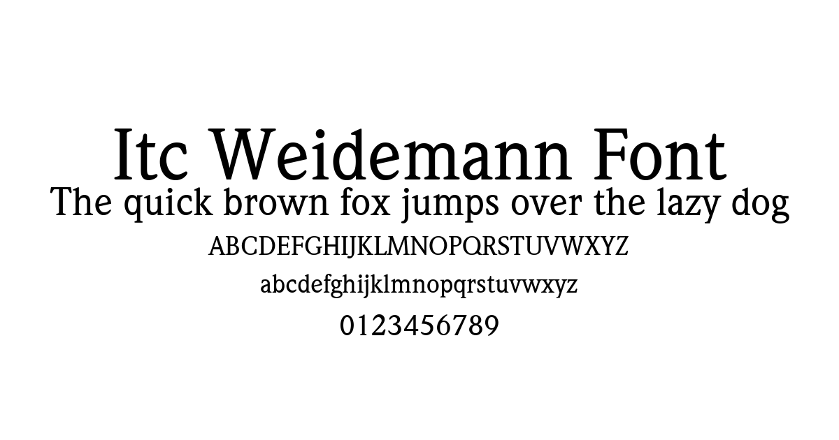 Itc Weidemann Font preview