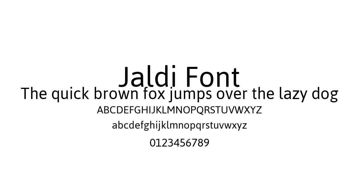 Jaldi Font font preview