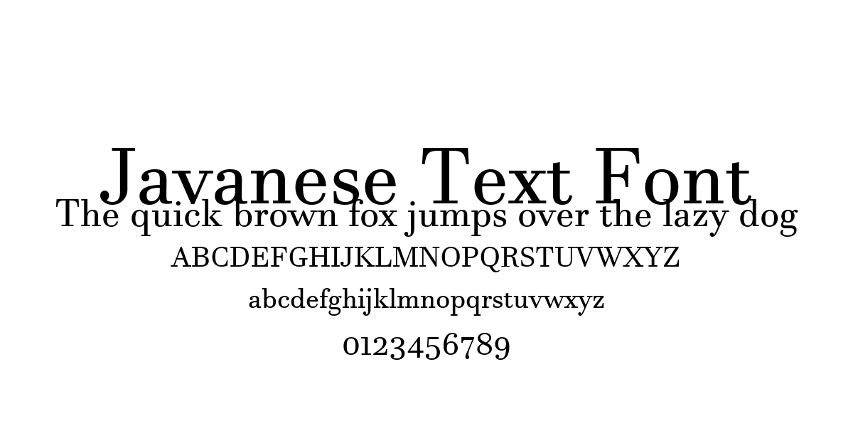 Javanese Text Font font preview