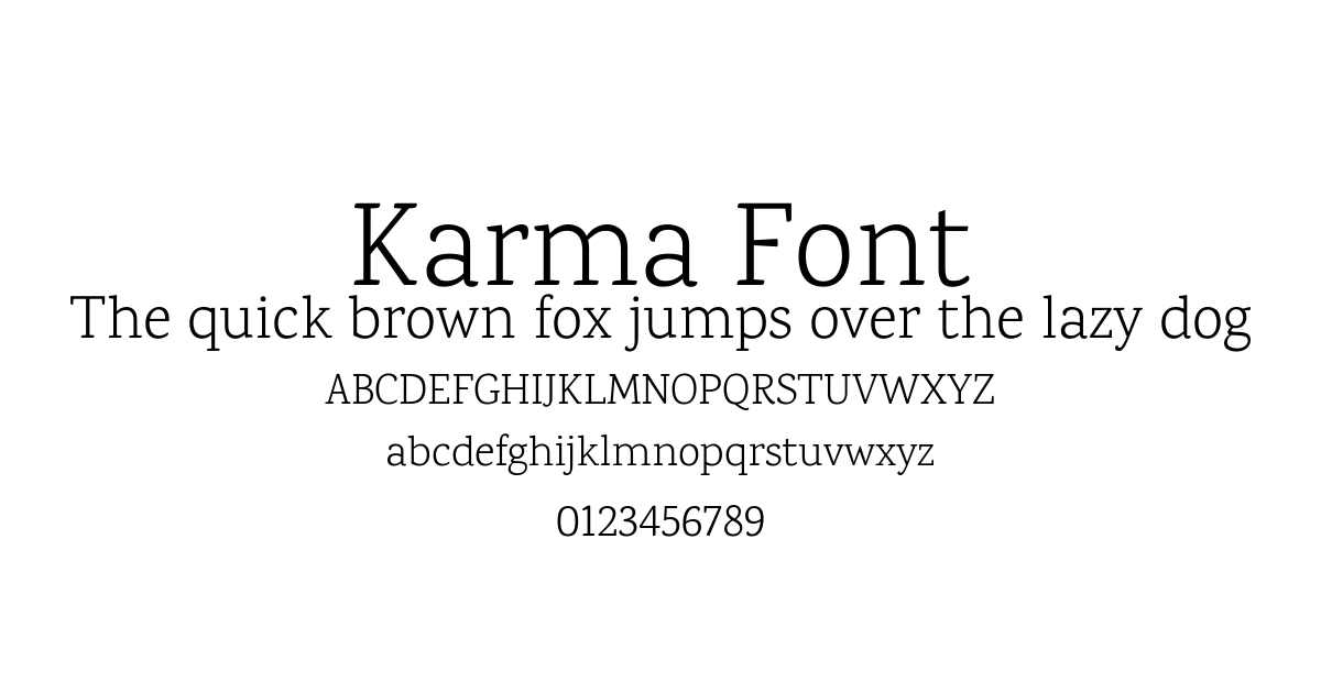 Karma Font font preview