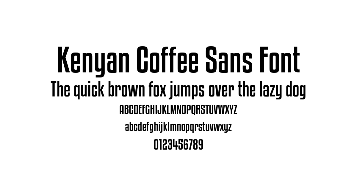 Kenyan Coffee Sans Font font preview