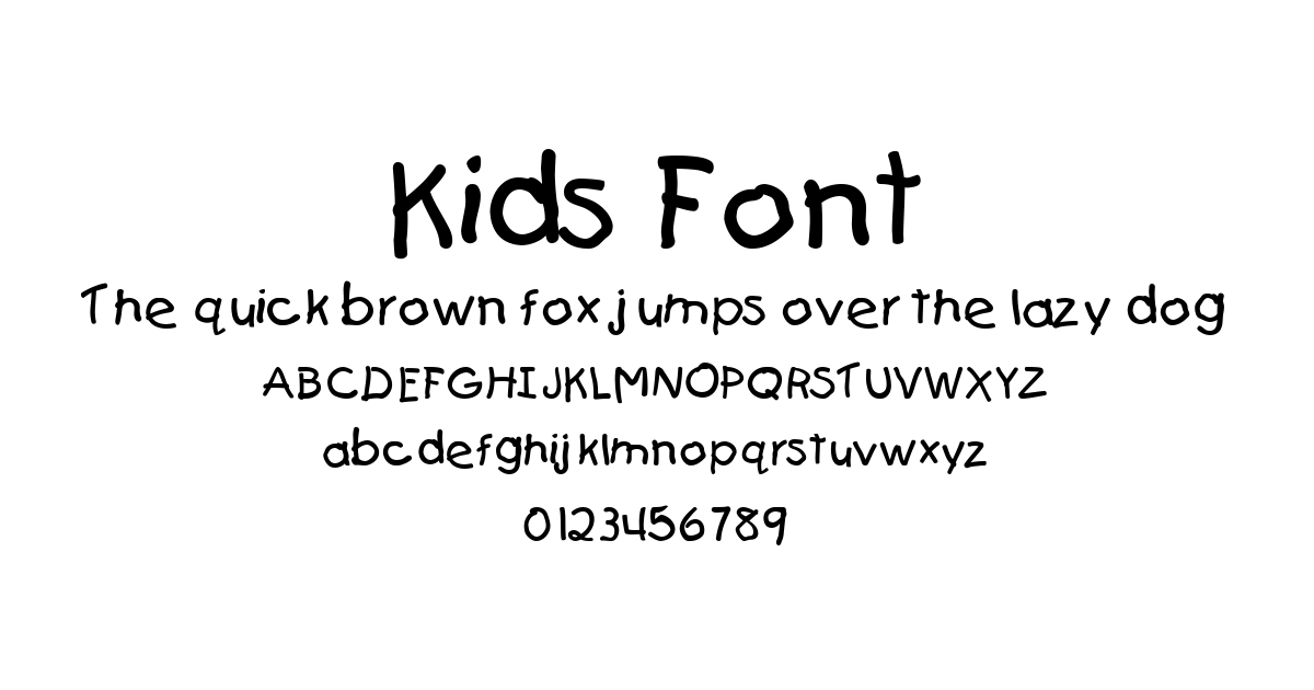 Kids Font font preview