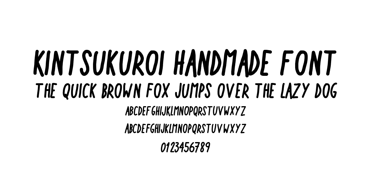 Kintsukuroi Handmade Font preview